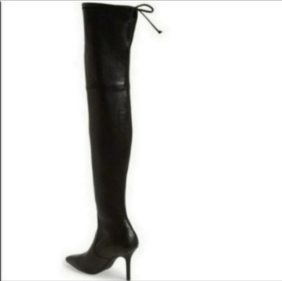 Stuart Weitzman Carine Black Nappa Leather Boots, Size 9B - Picture 4 of 8
